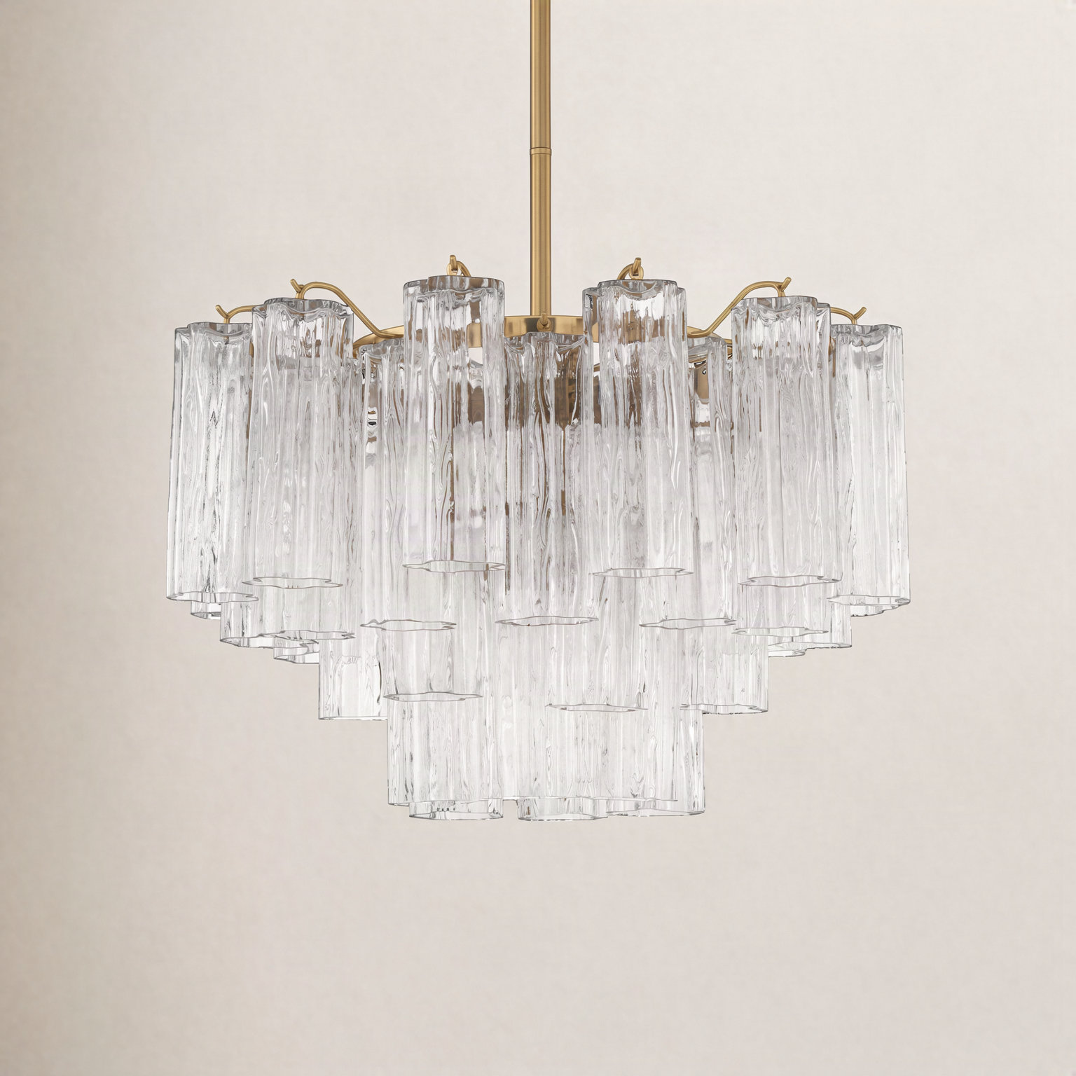 Arras 9-Light Chandelier, 14.25" H x 22" W x 22" D, Clear, Aged Brass