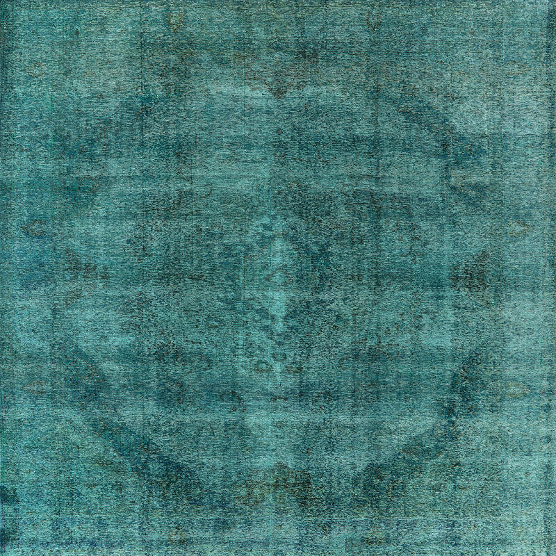 Tapis oriental turquoise, Carré 3 pi