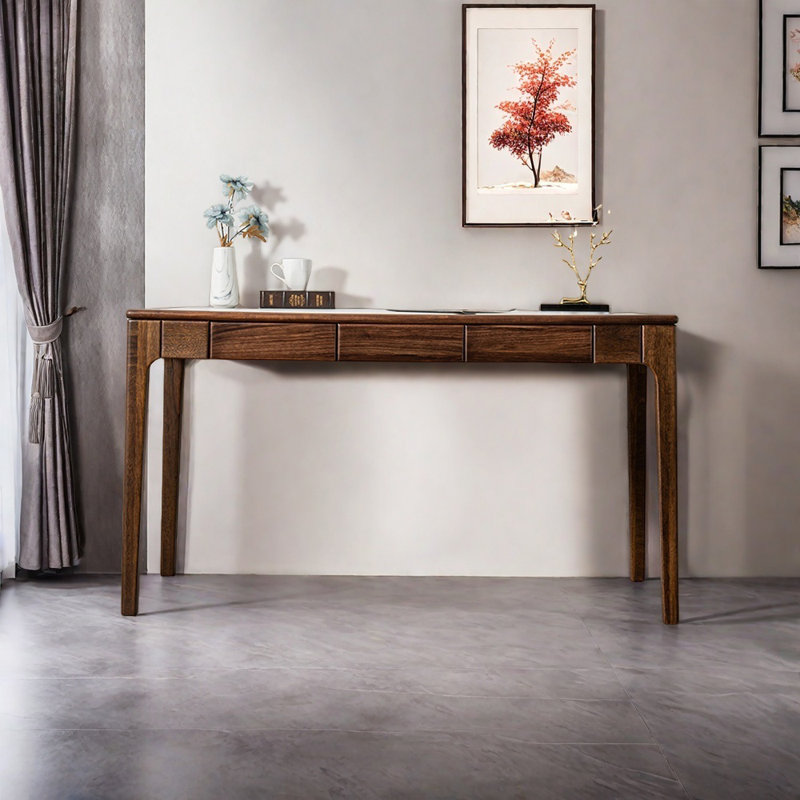 Bureau de style chinois en pierre frittée, H 29,92 po x l 55,12 po x P 27,56 po