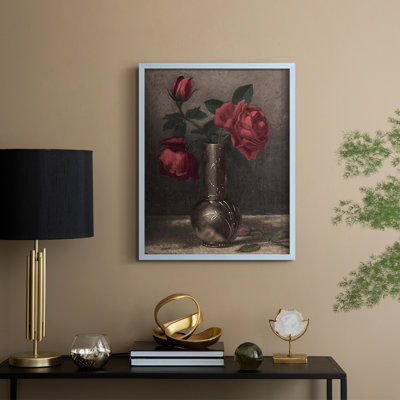 «Vintage Floral Print CCLX III», reproduction encadrée - bois massif