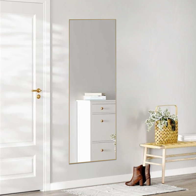 Miroir sur pied Alvantor, Gold, Rectangle , 71"