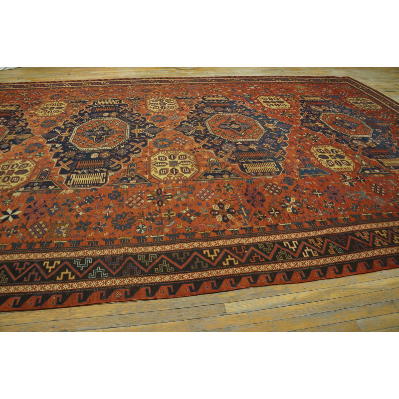 Rustic Tribal Antique Large Size Caucasian Soumak Flat Weave Rug
