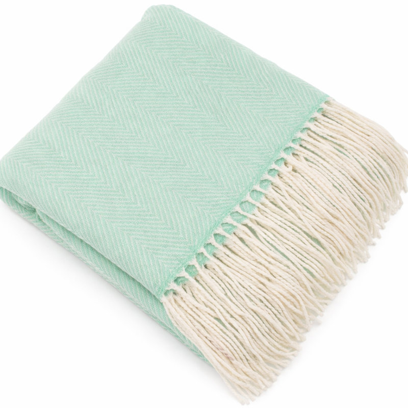 Jeté à franges Aqua, Turquoise