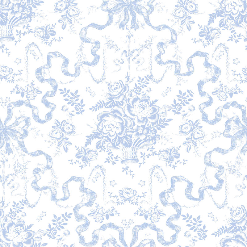 Papier peint Fairytale Peony Toile, Bleu