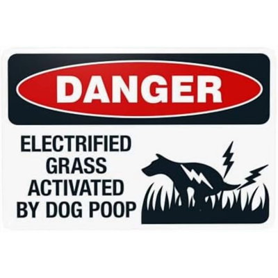 Panneau de sécurité électrifié activé par le caca de chien, panneaux de sécurité en métal pour chien