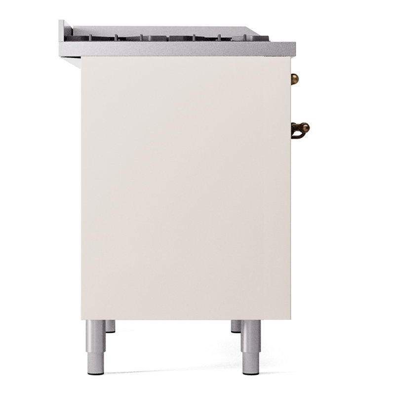 ILVE Nostalgie II 40 in Dual Fuel Range, Antique White/Bronze, Natural Gas