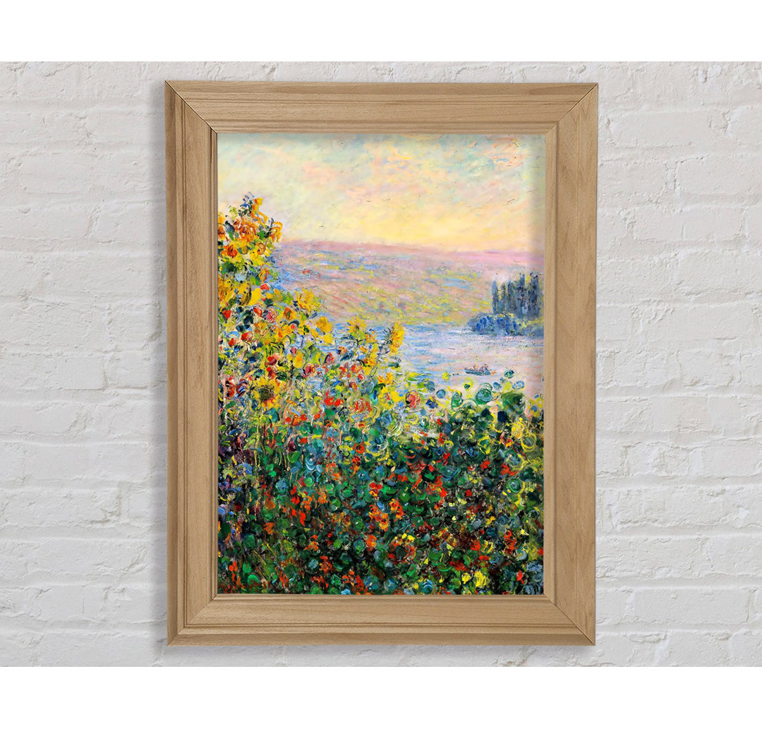 Monet Blumenbeete in Vetheuil - Druck