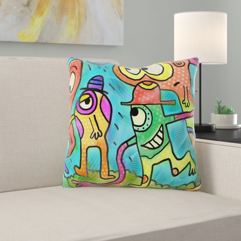 Housse de coussin d'extérieur carré Mendelson, Microsuède, Intérieur