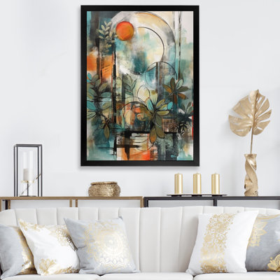 «Hedley Orange and Green Abstract Bohemia II», reproduction sur toile