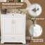 Meuble-lavabo autoportant de 30 po avec lavabo, panneau de fibres à densité moyenne et structure en bois massif, 1 tiroir de séparation et 2 portes à fermeture en douceur (double tablette sur la porte)-236526368