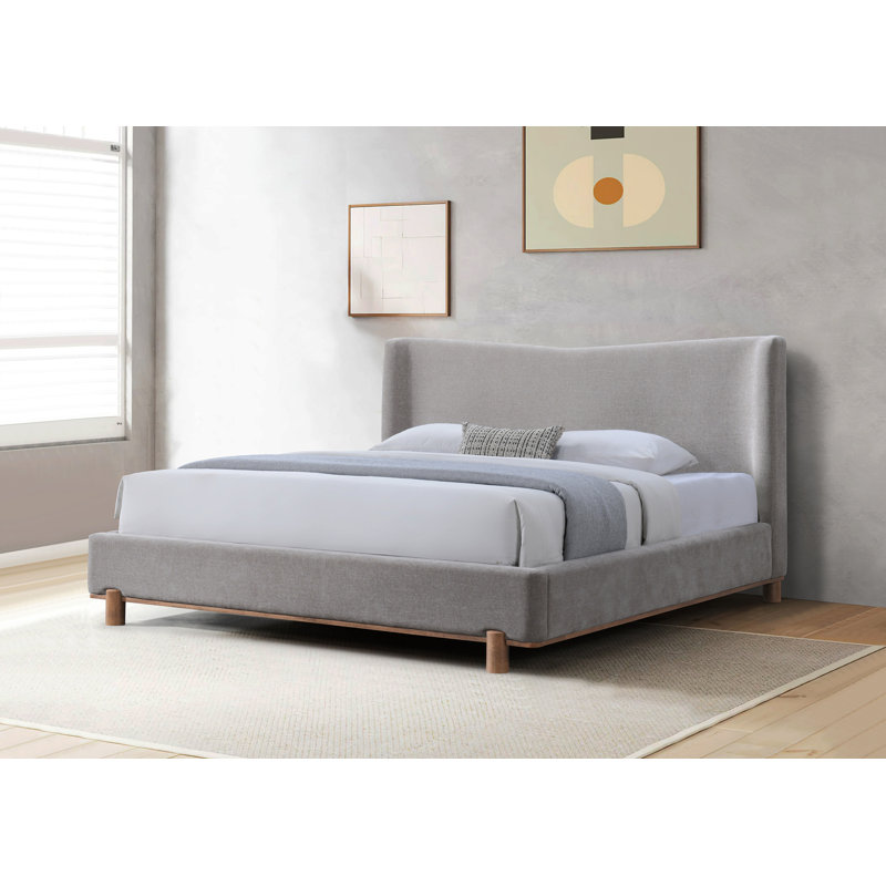 Melbourne Gray Chenille Queen Bed, Queen