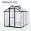 Serre en aluminium Aoodor avec panneaux en polycarbonate-87292388-95996361