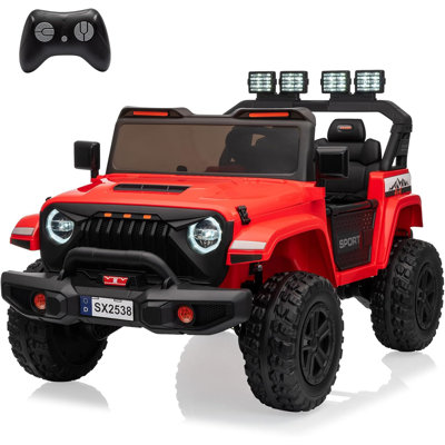 24V Ride On Toys For Big Kids, 4Wd 2 Seater Ride On Cars With Remote Control, Adjustable Footwell Electric Vehicle, 3 Speeds, Led Lights, Bluetooth