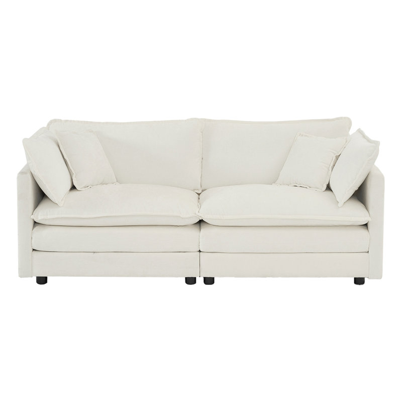 Canapé confortable à assise profonde pour un salon relaxant, Blanc