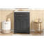 Meuble-lavabo de 24 pouces avec lavabo en céramique intégré et rangement spacieux, idéal pour les petites et moyennes salles de bain, finition noire-185830213