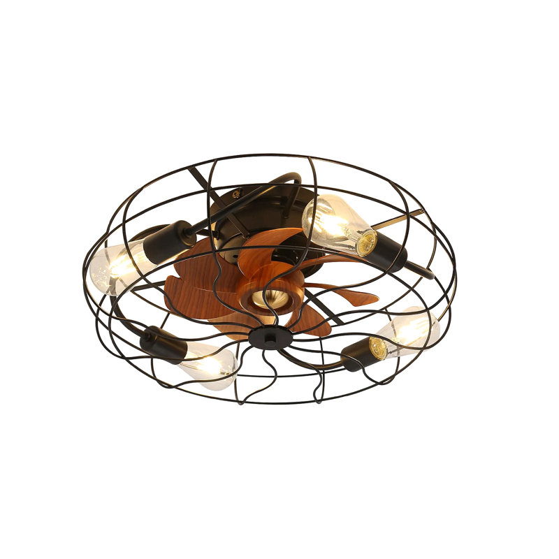 Ventilateur de plafond d'intérieur à télécommande à profil bas de 20 pouces avec 7 ampoules