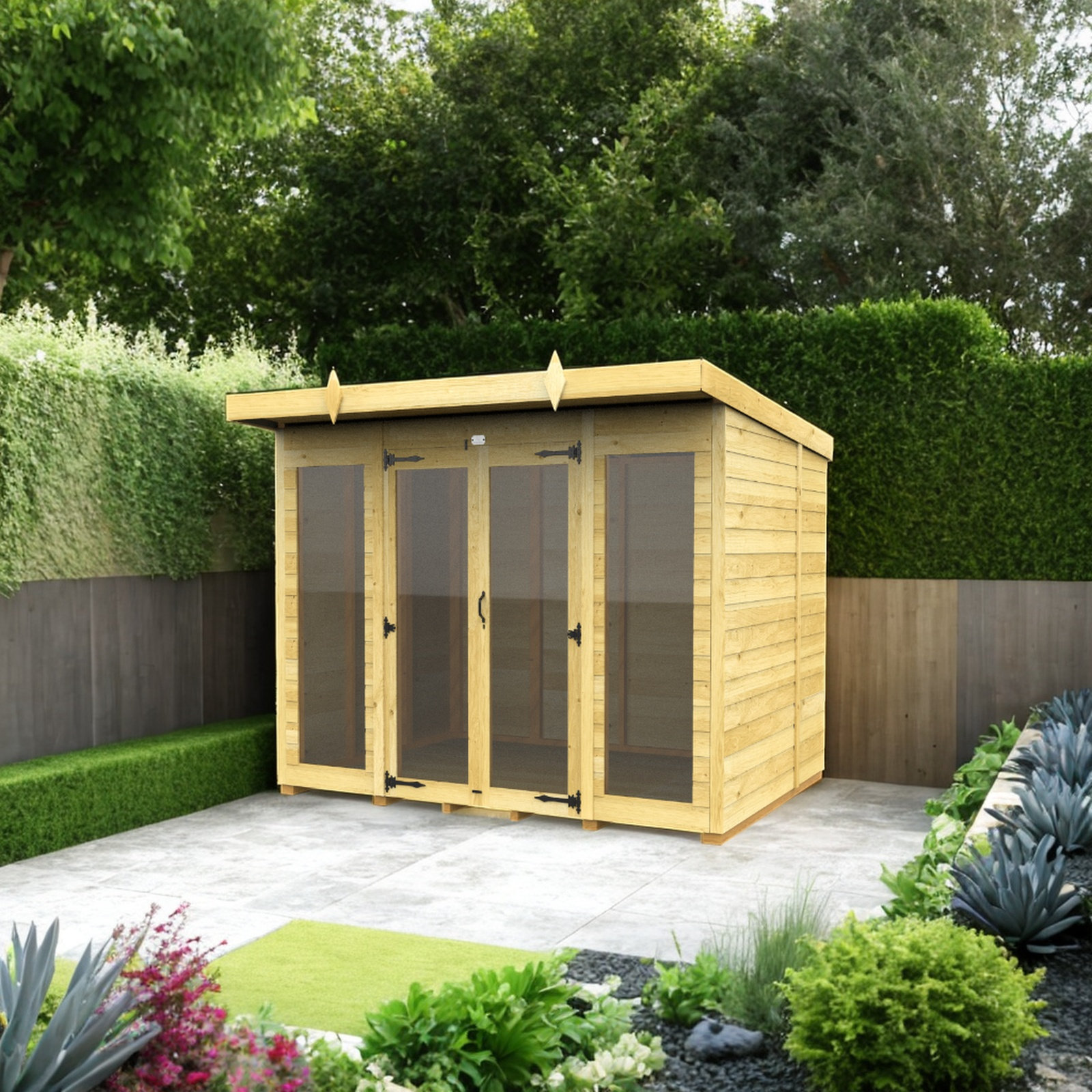 Total Sheds 8ft x 7ft Pent Summer House (Full Height Window) | Wayfair