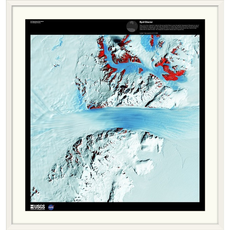 « byrd glacier-usg earth », reproduction d’impression, H 30 po x l 30 po x P 1,25 po, Toile