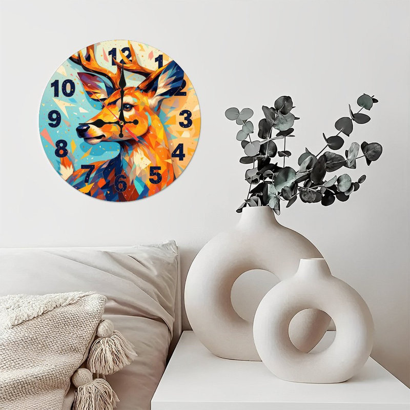 Horloge murale cerf