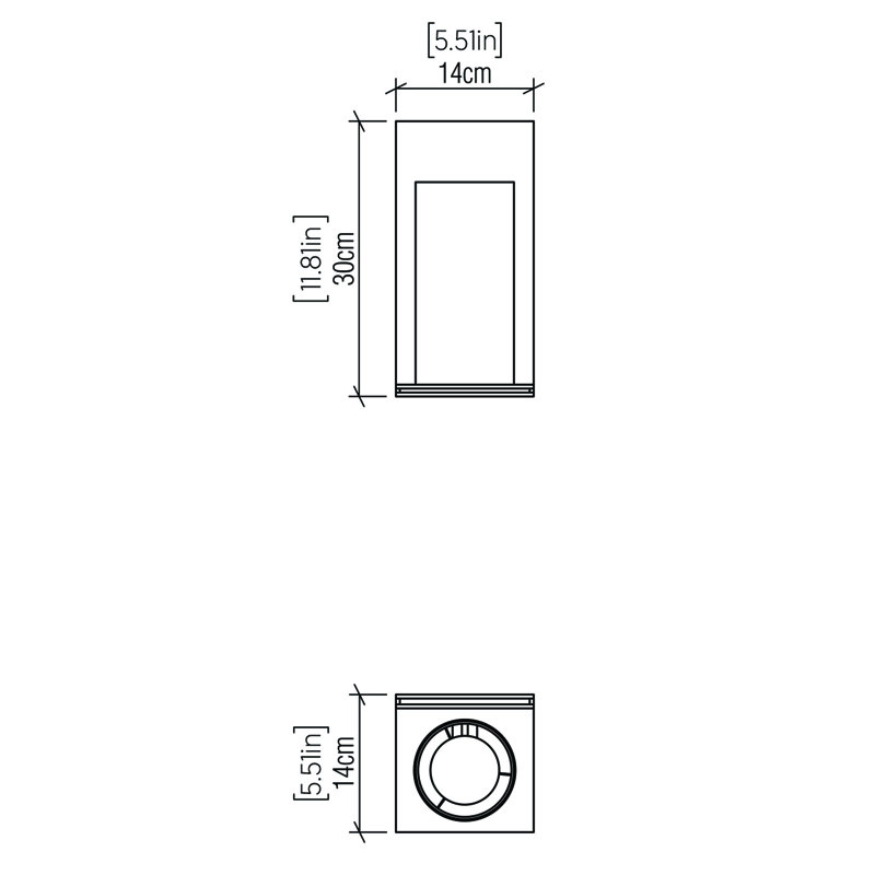 Clean 1 - Light Flush Mounted Sconce, Charcoal