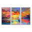 Peinture au coucher du soleil avec des reflets colorés II - ensemble de 3 reproductions sur toile-1420532592-1448605369