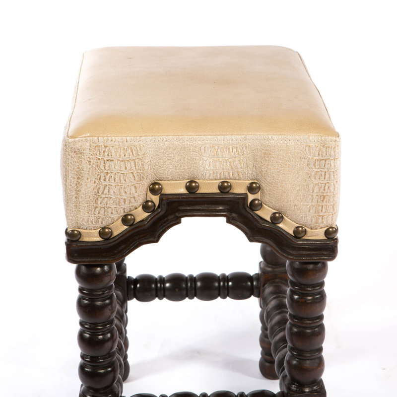 Marlo Upholstered Stool with Solid Wood Frame, Hide, Counter Stool (26" Seat Height)