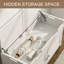 Banc de rangement pour chaussures avec rangement surélevé, banc d'entrée avec 2 sièges rembourrés, 3 compartiments et tablette réglable, armoire à chaussures pour entrée, chambre à coucher, salon