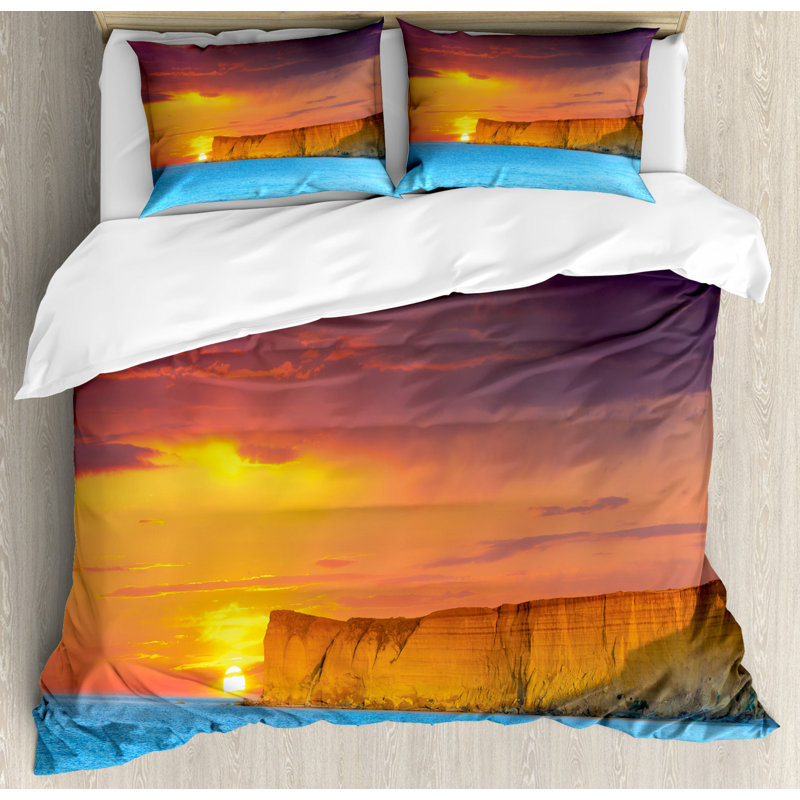Coastal Polyester Duvet Cover, Queen Duvet Cover + 2 Pillow Shams
