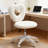 Office Task Chair, Heart Chair with Swivel Wheels, White