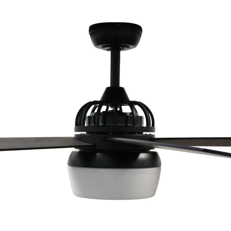 Ventilateur de plafond d'intérieur noir mat Pueblo 52 pouces avec lumière DEL et télécommande