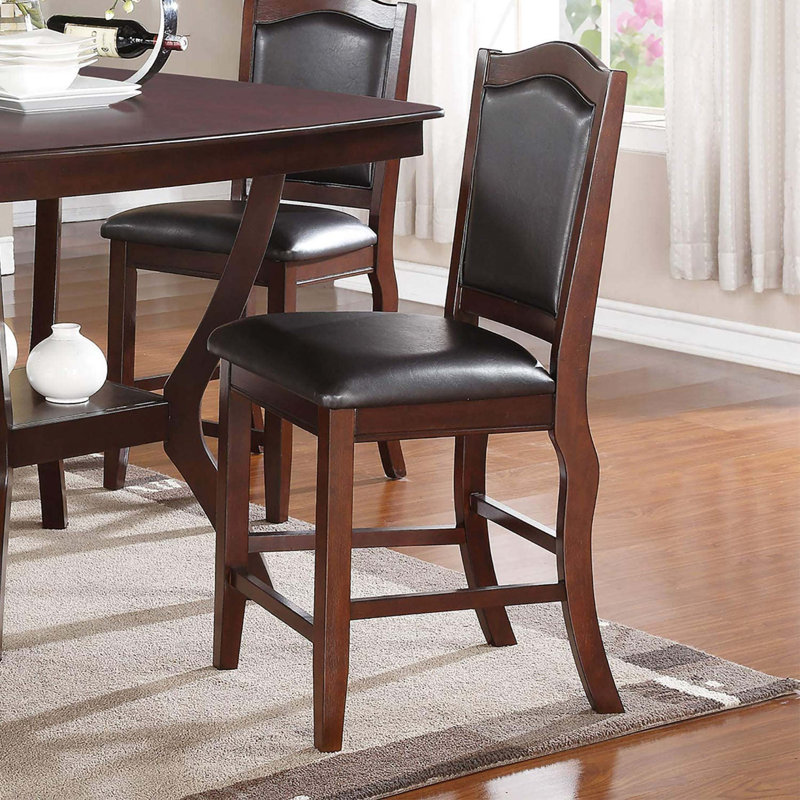 Formal Look Counter Height Dining Table W Shelve And 4X Side Chairs Solidwood 5Pc Set