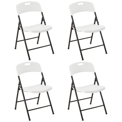 4 chaises de salle à manger entièrement assemblées, chaises pliantes pour l'extérieur et l'intérieur