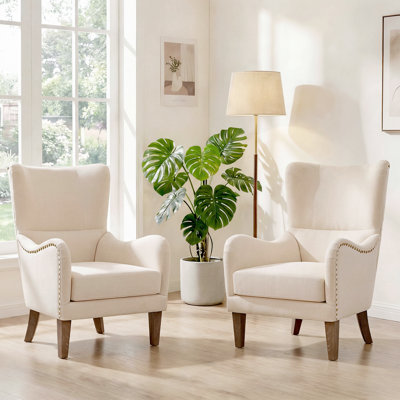 Flemington 27" Wide Polyester Wingback Chair