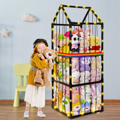 Preppy Room Decor Unicorn Castle Wooden Plush Toy Storage