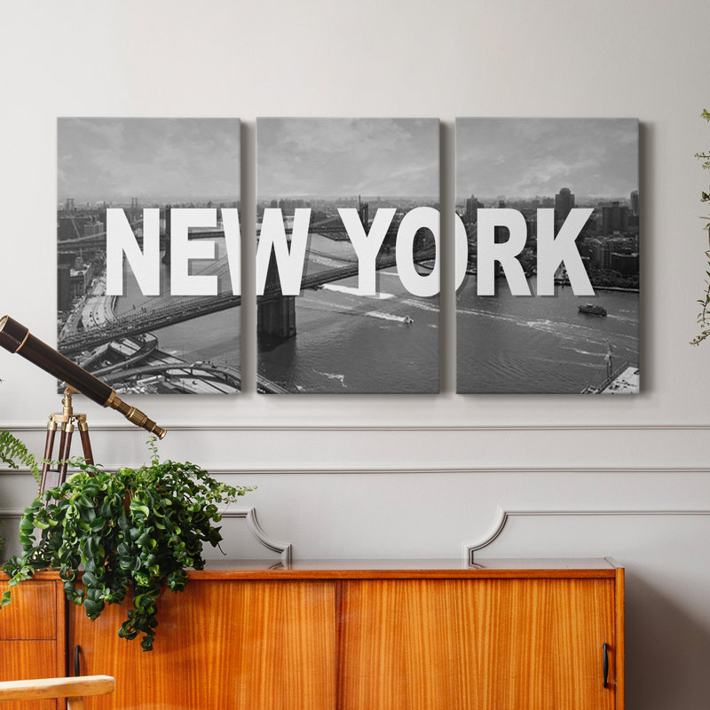 New York - Ensemble de 3 toiles tendues, H 60 po x l 120 po x P 1 po