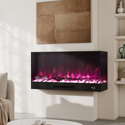 Belfry Heating 150cm W Black Electric Fireplace Insert with 5120 BTU