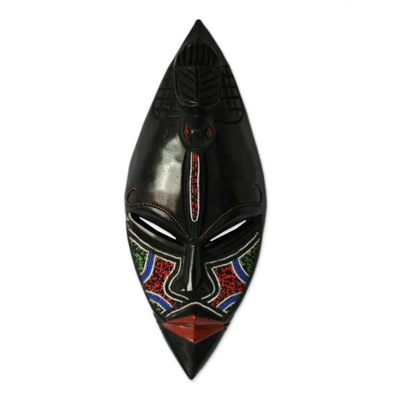 Masque en bois dzonu warrior ghanaian