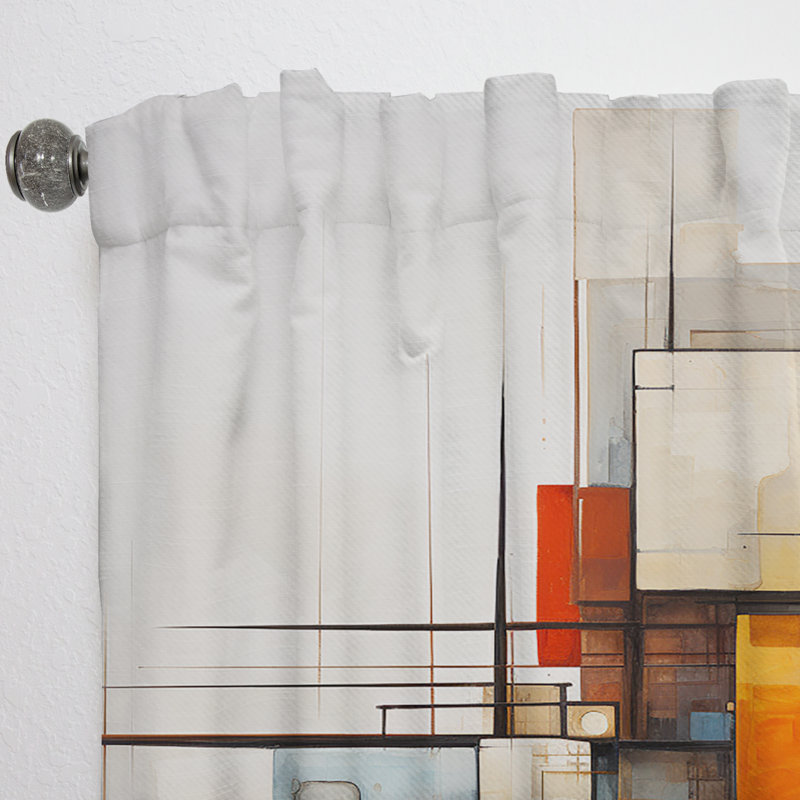 Cubism Fragmented Perspectives I - Rideau moderne - Velours obscurcissant - 1 panneau, L 52 po x L 108 po