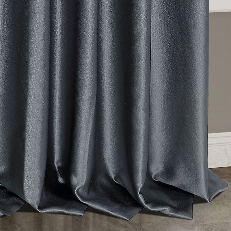 Venice Thermal Blackout Ready Made Curtains Eyelet Thick Ring Top Pair Insulated Blackout Lining, Grey