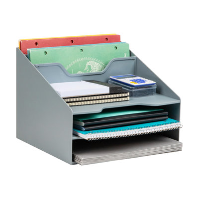 Organisateur de bureau vertical en plastique, porte-classeur en papier