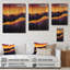 Lavande, pics au crépuscule IV - paysage de montagne, décoration murale en bois - sur bois de pin naturel-1419424047