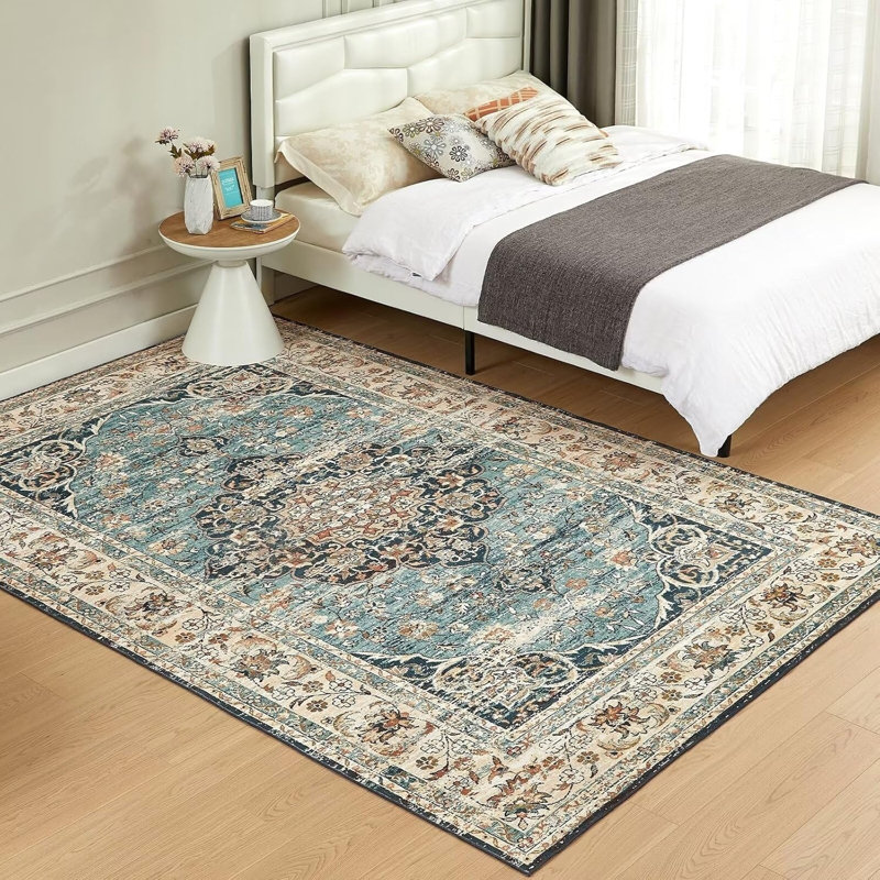 Floral Machine Tufted 150cm X 80cm Area Rug