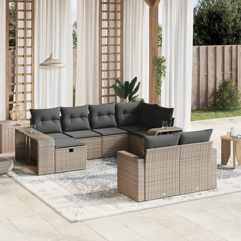 Grand canapé modulaire en rotin PE Vidaxl