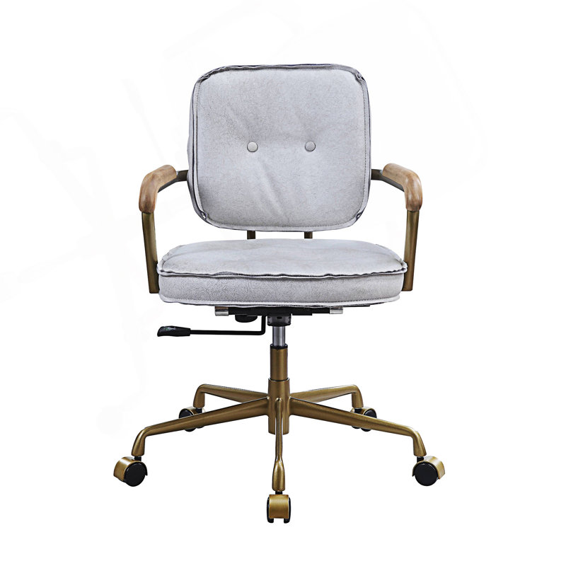 Chaise de bureau pivotante à 360 degrés, Blanc antique