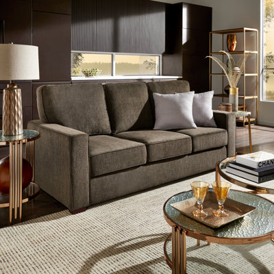 Beaulah Modern Fabric Upholstered Square Arm Sofa