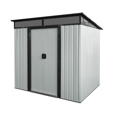 6 ft. x 5 ft. Outdoor Metal Storage Shed with Sliding Doors & Transparent Panels