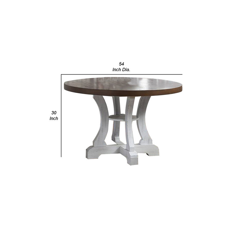 Round Dining Table, White