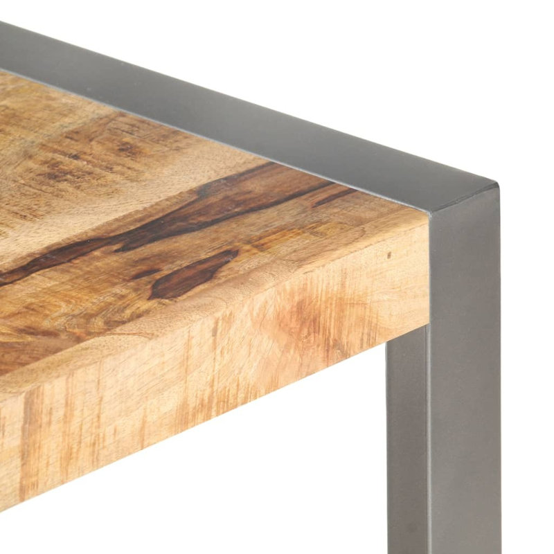 Meghan Coffee Table 110x60x40 cm Solid Wood, Natural Top/Grey Base
