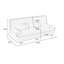 Canapé-lit modulaire en polyester gris foncé-699213359