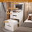 Multi-use Vanity Desk With Led Mirror, Storage Stool & Drawers, Convertible Makeup Dresser, Nightstand & Workstation For Bedroom, White
